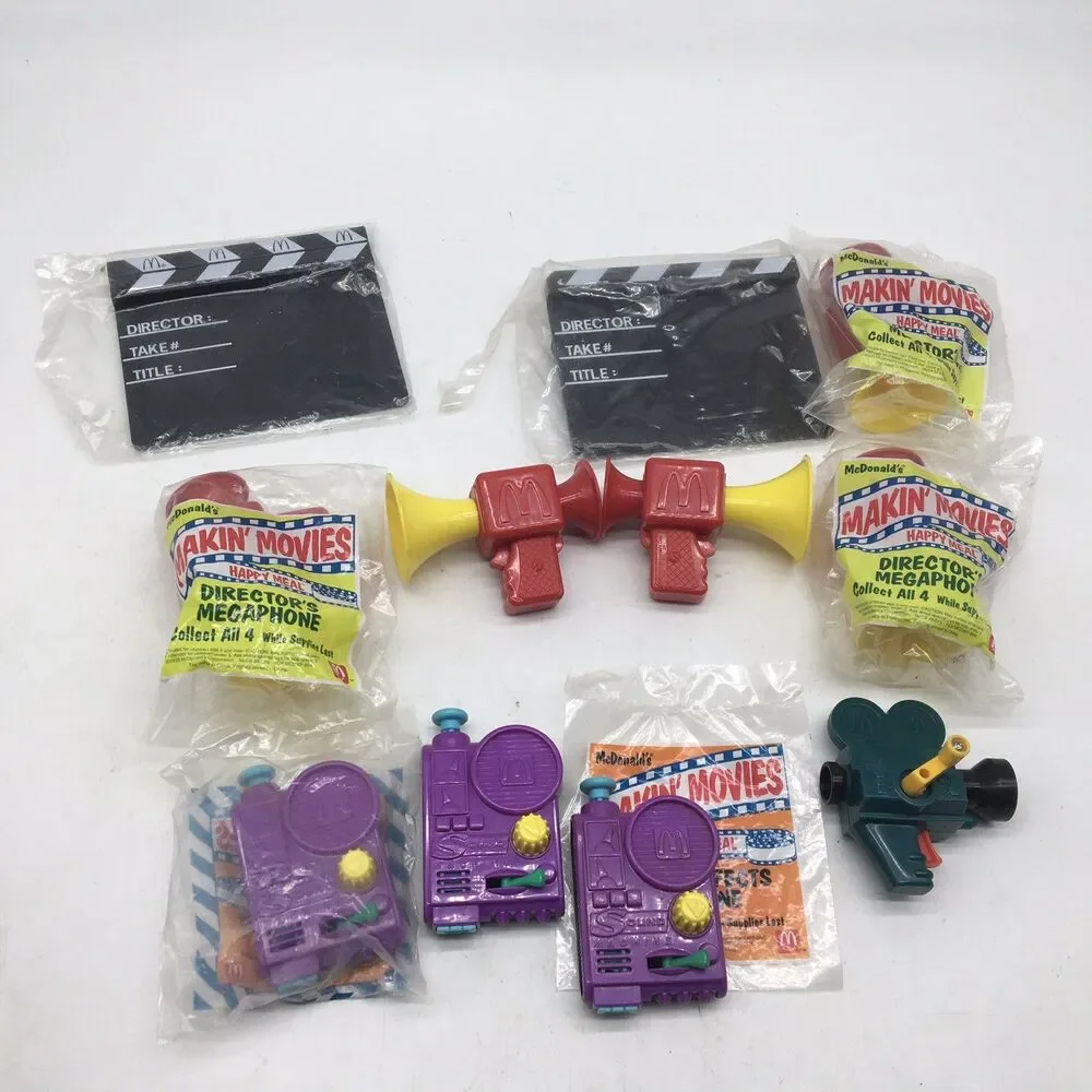 1993 McDonald's Makin' Movies Happy Meal Toy Set Director's Megaphone Camera